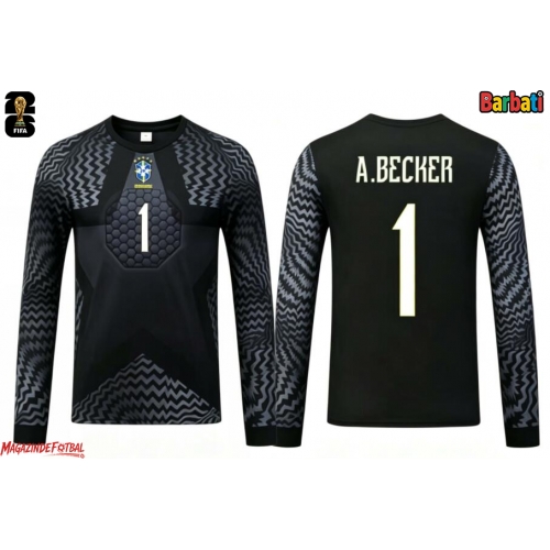 Brazilia Alisson Becker #1 Portarii Tricou Fotbal Replică Mondial 2026 Barbati Acasa Mâneci Lungi Brazilia Alisson Becker #1 Portarii Tricou Fotbal Replică Mondial 2026 Barbati Acasa Mâneci Lungi